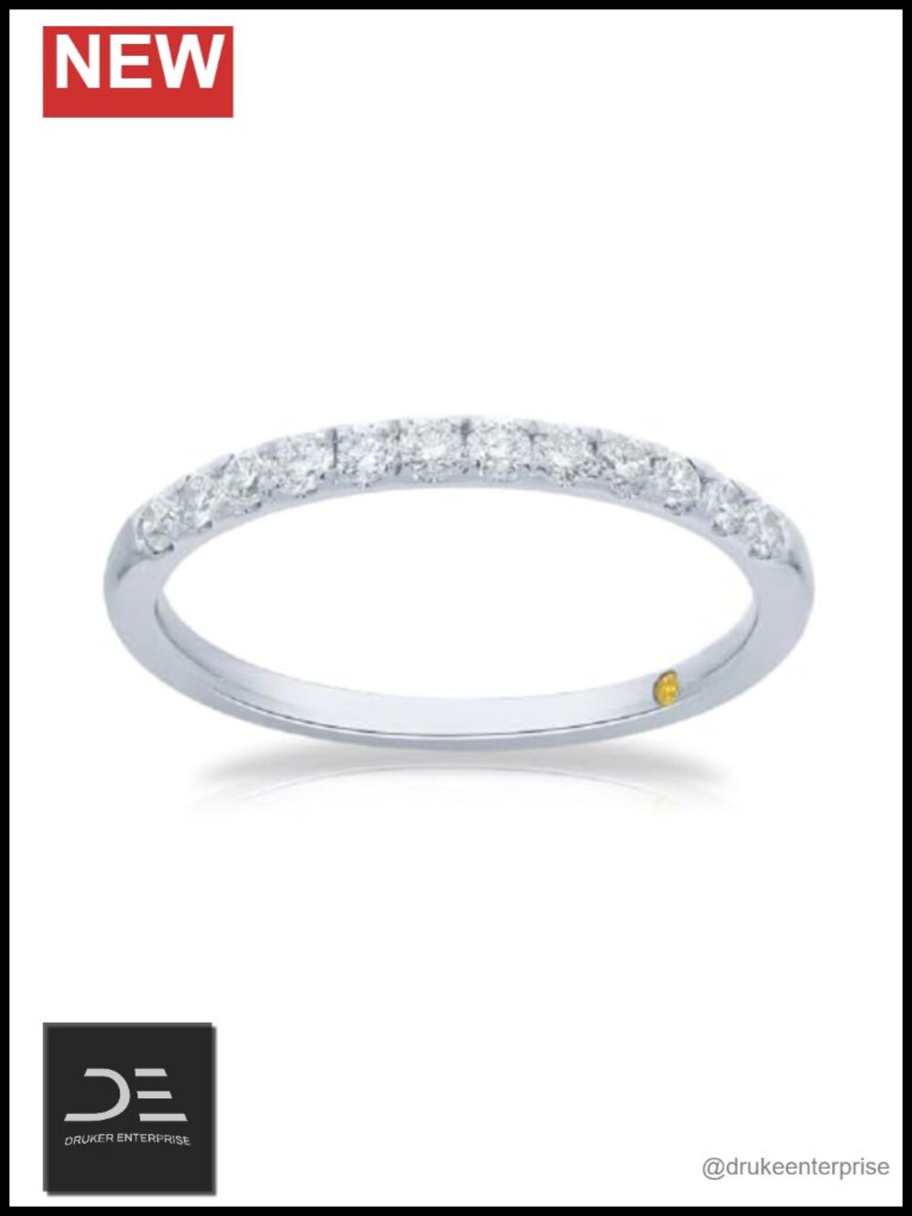 1 1/2 CTTW Lab Grown Diamond Ring 10K White Gold Half Eternity Band